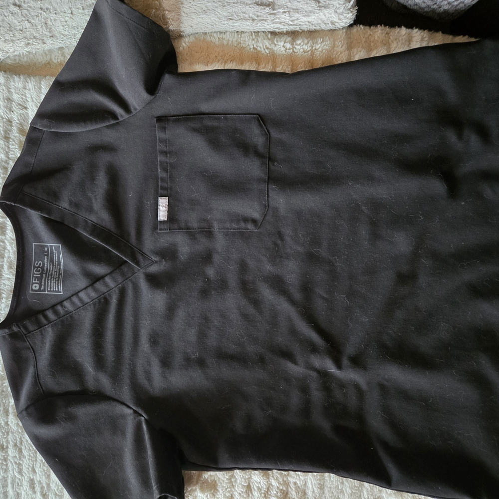 Figs Black Womens Scrub Top